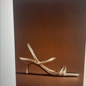 Seychelles Shimmery Platinum Gold Strappy Heel Sandals